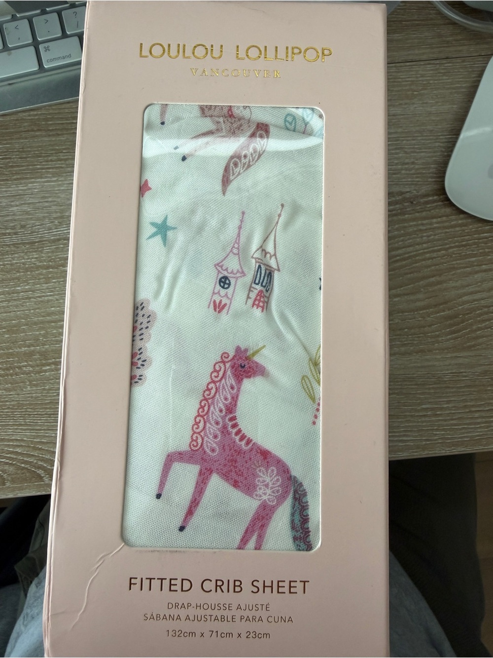 New in box - Loulou Lollipop unicorn and castle crib sheets
